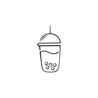 Boba Line Style Icon Design vector