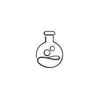 Volumetric Flask Line Style Icon Design vector
