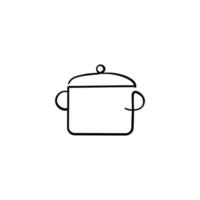 Cooking Pot Line Style Icon Design vector