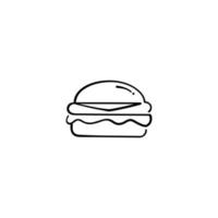 diseño de icono de estilo de línea de hamburguesa vector