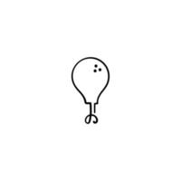 Fried Chicken Line Style Icon Design vector