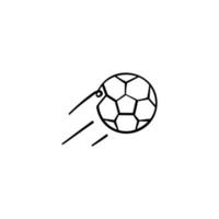 diseño de icono de estilo de línea de balón de fútbol vector