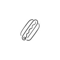 Hot Dog Line Style Icon Design vector