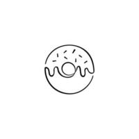 diseño de icono de estilo de línea de donut vector