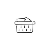 Laundry Basket Line Style Icon Design vector