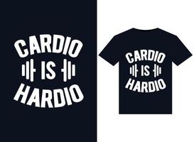 Cardio Is Hardio illustrations for print-ready T-Shirts design vector