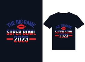 the big game Super Bowl 2023 illustrations for print-ready T-Shirts design vector