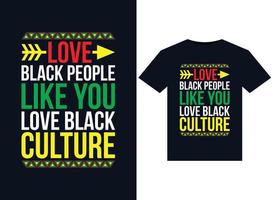 Love Black People Like You Love Black Culture illustrations for print-ready T-Shirts design vector