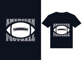 American Football illustrations for print-ready T-Shirts design vector