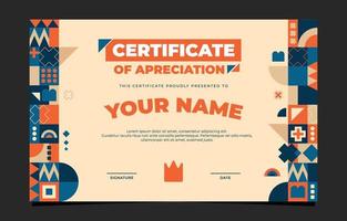 Flat Modern Certificate Template vector