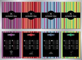 Restaurant Menu Template with Colorful Stripes vector