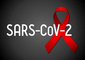 Red Ribbon - Sars-Cov-2 Concept vector