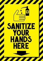 Sanitize Your Hands Here Poster vector