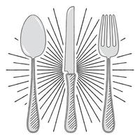 ilustración de tenedor, cuchillo y cuchara vector