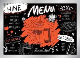 Vintage Wine Table Menu Template vector