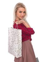 Slender girl with shopping bags photo