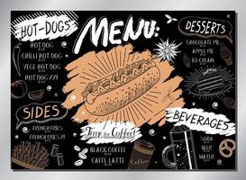 Vintage Hot Dogs Table Menu Template vector