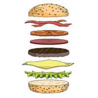 Classic Hamburger Illustration vector