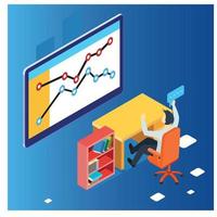 Modern Isometric Data Analysis Illustration, Web Banners, Suitable for Diagrams, Infographics, Book Illustration, Game Asset, And Other Graphic Related Assets vector