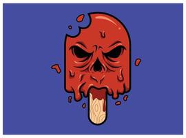 ilustración de un personaje de cabeza roja en un palo de helado, vector de ilustración