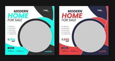 real estate home sale social media post template design vector