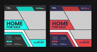 real estate home sale social media post template design vector