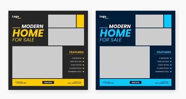 real estate home sale social media post template design vector