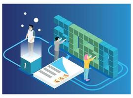 holograma isométrico 3d moderno bienvenido 2022. ilustración isométrica vectorial adecuada para diagramas, infografías y otros activos gráficos vector