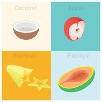 ilustración de la ilustración de icono de vector de conjunto de frutas tropicales isométricas. ilustración vectorial adecuada para diagramas, infografías y otros activos gráficos