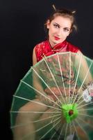 geisha whit umbrella photo