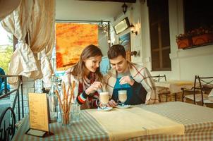 couple in love having fun on a date photo