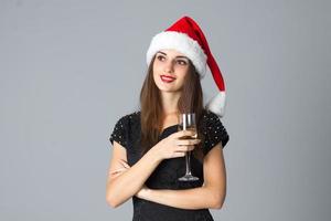 girl with glass of champagne photo