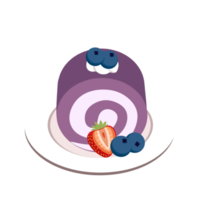Blueberry roll cream cake, baking theme for your snack food png