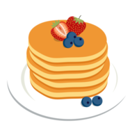 Pancake with strawberry and  black berry for breakfast png
