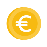 icono de moneda euro, símbolo de moneda para el tema económico png