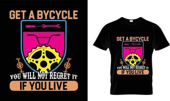 Bicycle T-Shirt Design  Free Vector