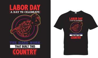 Labor Day T-shirt Design Free Vector