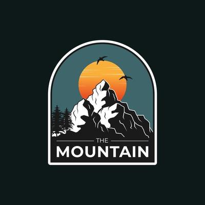 mountain adventure badge logo template design
