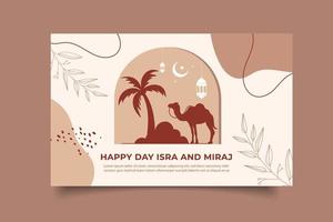 flat illustration isra miraj template design vector