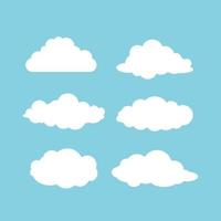 Set of different clouds on blue background..eps vector