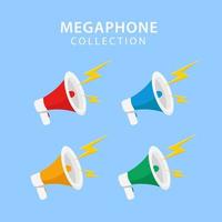 Illustration vector graphic of colorful loudspeakers megaphone set
