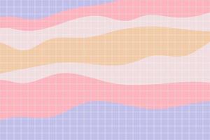 Groovy checkered banner. Wavy colorful background in retro style vector