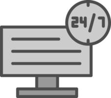 24 7 diseño de icono de vector de monitoreo