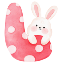 Cute bunny watercolor illustration png