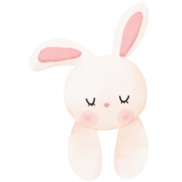 sleepy bunny watercolor illustration png