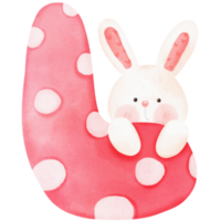 Cute bunny watercolor illustration png