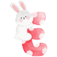 Cute bunny watercolor illustration png