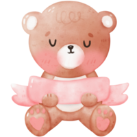 Sleepy bear and banner png