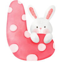 Cute bunny watercolor illustration png