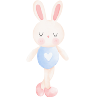 illustration aquarelle lapin endormi png